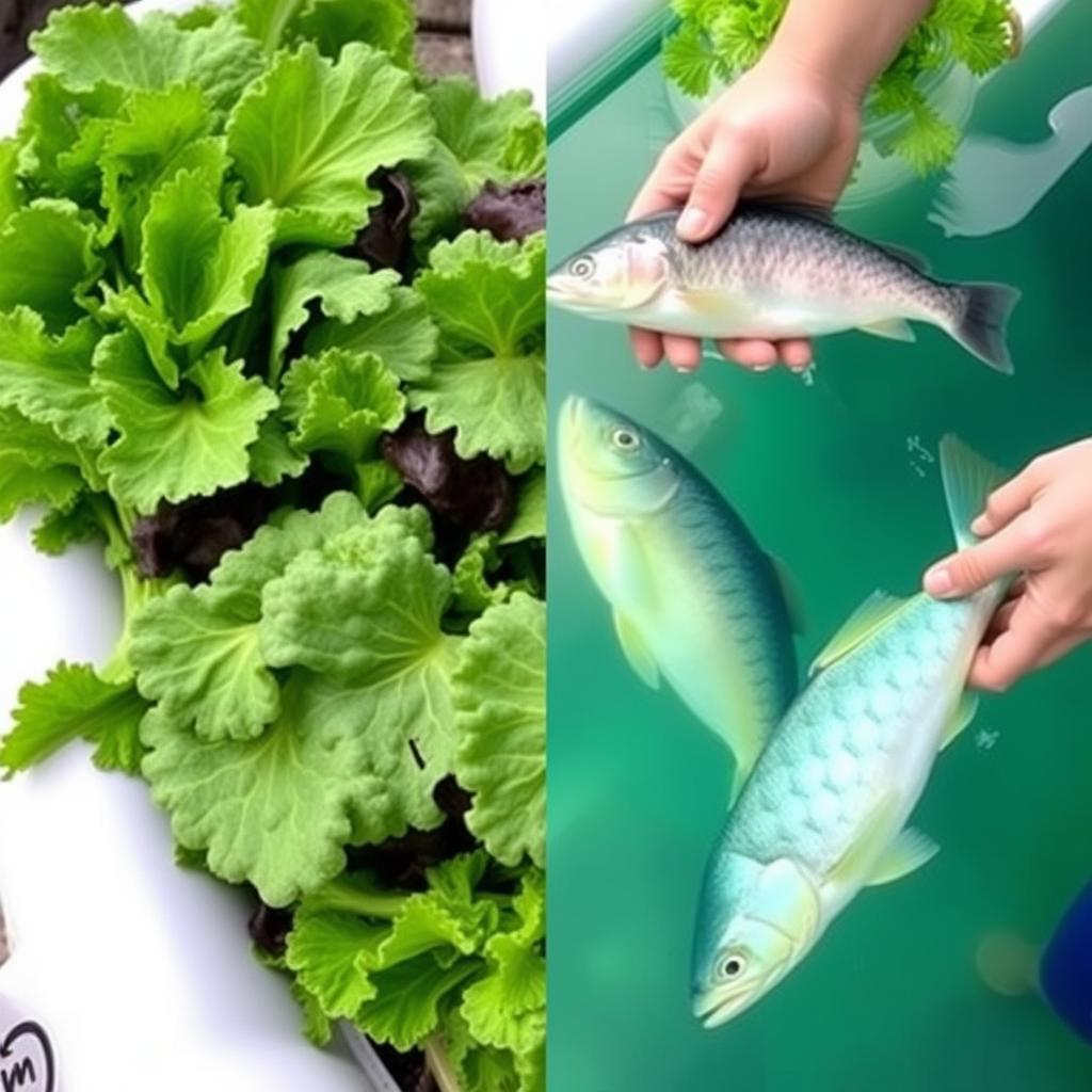 Dual harvests from Aquaponics 4 You system - vegetables and fish Dual harvests from Aquaponics 4 You system - vegetables and fish